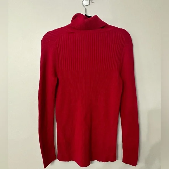 Tommy Hilfiger Turtleneck Long Sleeve Red Ribbed Sweater Size Large GUC - Picture 8 of 8